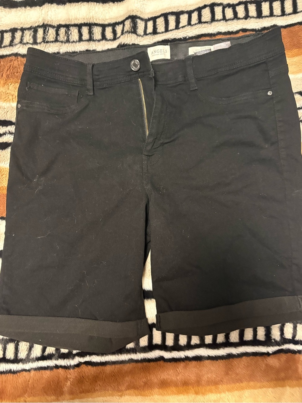💗4/$20 Angel Black Cuffed Women's Shorts